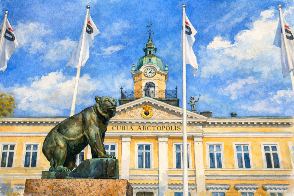 Karhupatsas ja Curia Arctopolis kaupungintalo